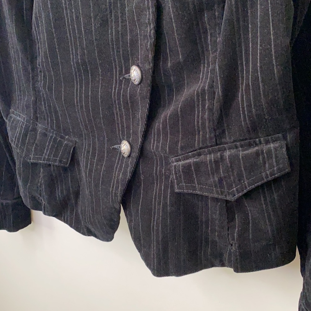 Calvin Klein Corduroy Pinstriped Black Blazer - Picture 4 of 10